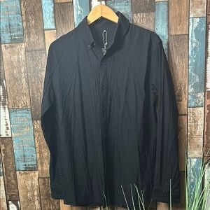 Men's medium Black button down dress shirt